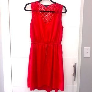 Bright orange red dress